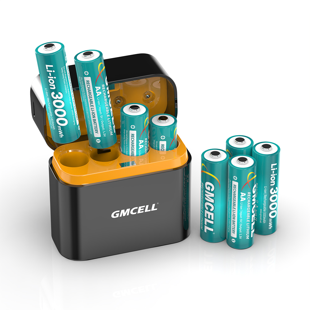 カスタムGMCELL 4スロットスマート単3電池充電器（充電式リチウム
