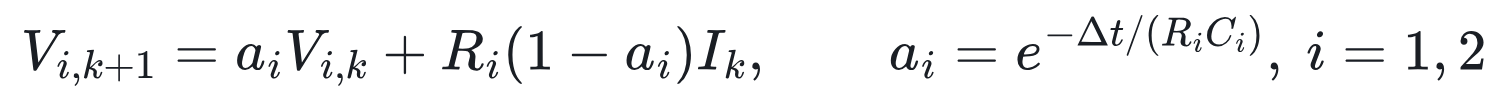 First-order RC voltage equations for both polarisation branches