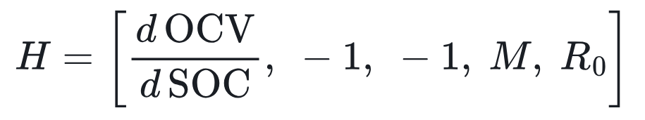 Observation Jacobian row vector H